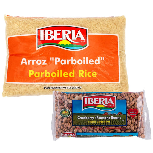 Iberia Long Grain Parboiled Rice, 5 lb. + Iberia Roman Cranberry Beans, 12 oz : Grocery & Gourmet Food