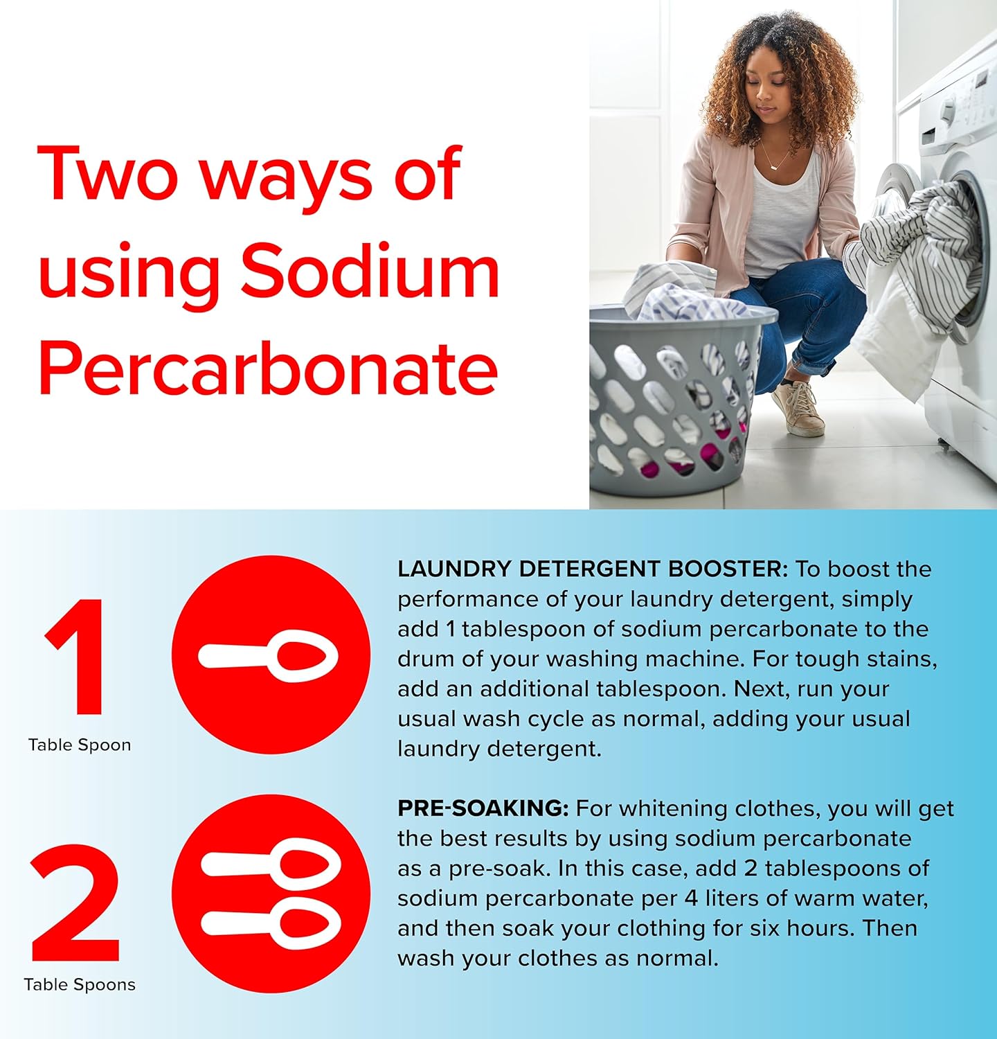 SupplyMasters Sodium Percarbonate Powder 5 lbs Pack - Oxygen Source & Bleach Alternative - Clothes Brightener, Laundry Detergent & Stain Remover : Health & Household