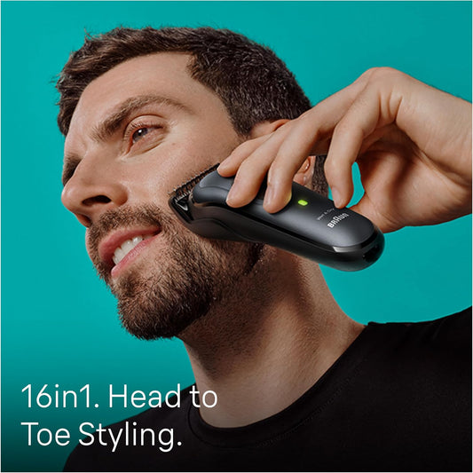 Braun All-In-One Style Kit Series 7 Mgk7470, Beard Trimmer Men Rechargeable, 16-In-1 Kit For Beard, Hair, Manscaping & More, Hair Clippers Men Cordless, Mens Shaver And Beard Trimmer, Black