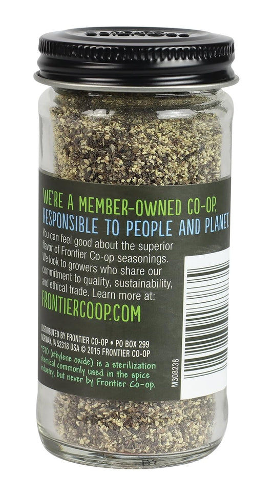 Frontier Co-Op Medium Ground Black Pepper, 1.8 Ounce Bottle, Full-Bodied Flavor And Aroma, Kosher