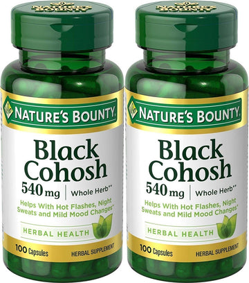 Nature'S Bounty Natural Whole Herb Black Cohosh 540Mg, 100 Capsules (Pack Of 2)