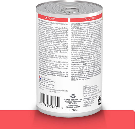 Hill'S Prescription Diet Onc Care Wet Dog Food, Chicken & Vegetable Stew, Veterinary Diet, 12.5 Oz. Cans, 12-Pack