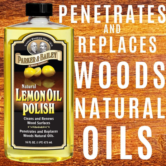 Parker & Bailey Lemon Oil Polish Bundled with Kitchen Cabinet Cream- Furniture Polish Oil and Wood Cleaner 16 oz Combo