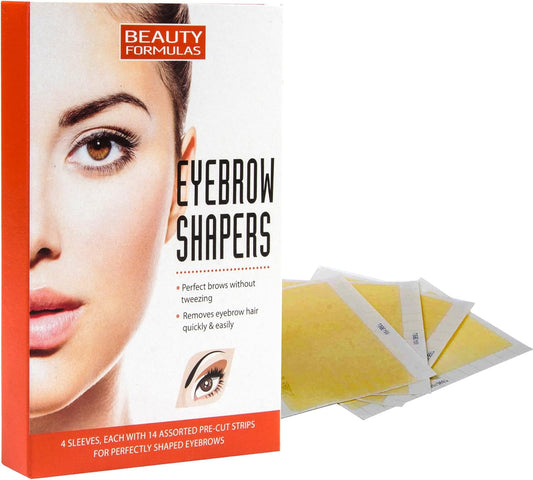 Eyebrow Shaper Wax Strips - 56 Pre Cut Strips Unwanted Facial Hair Removal