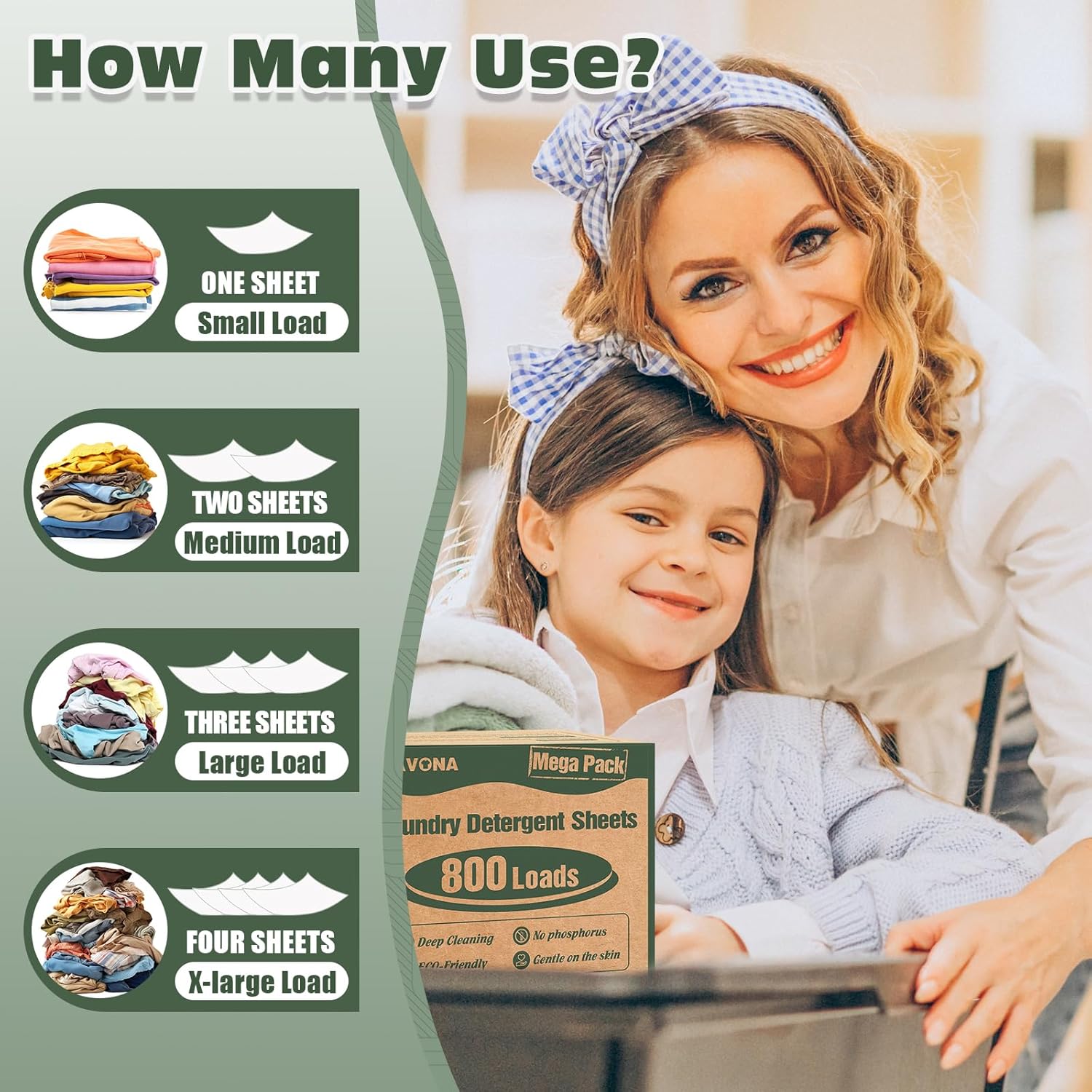 800 Loads Mega Pack Laundry Detergent Sheets, Eco-Friendly Laundry Sheets, Powerful Cleaning, Suitable For Homes, Dorms, And Apartments- [Fragrance-Free]