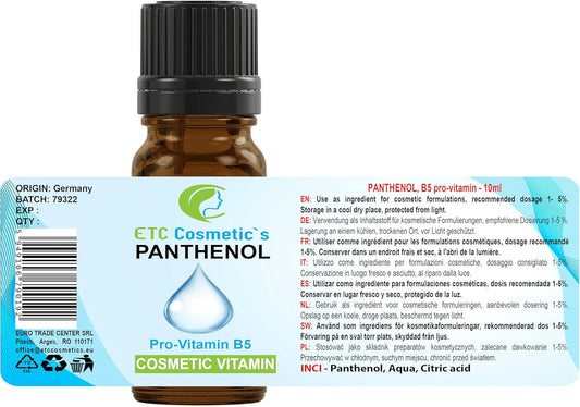 Panthenol Serum 10 Ml - Skin And Hair Care Formulations Like Creams, Lotions, After-Sun Formulations, Baby Skin Care, Cleansers, Shampoos, Conditioners