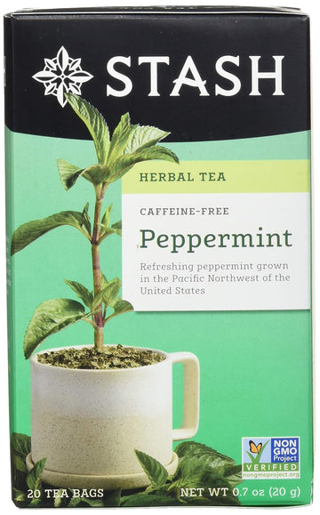 Stash Tea Peppermint Herbal Tea - Naturally Caffeine Free, Non-Gmo Project Verified Premium Tea With No Artificial Ingredients, 20 Count (Pack Of 6) - 120 Bags Total