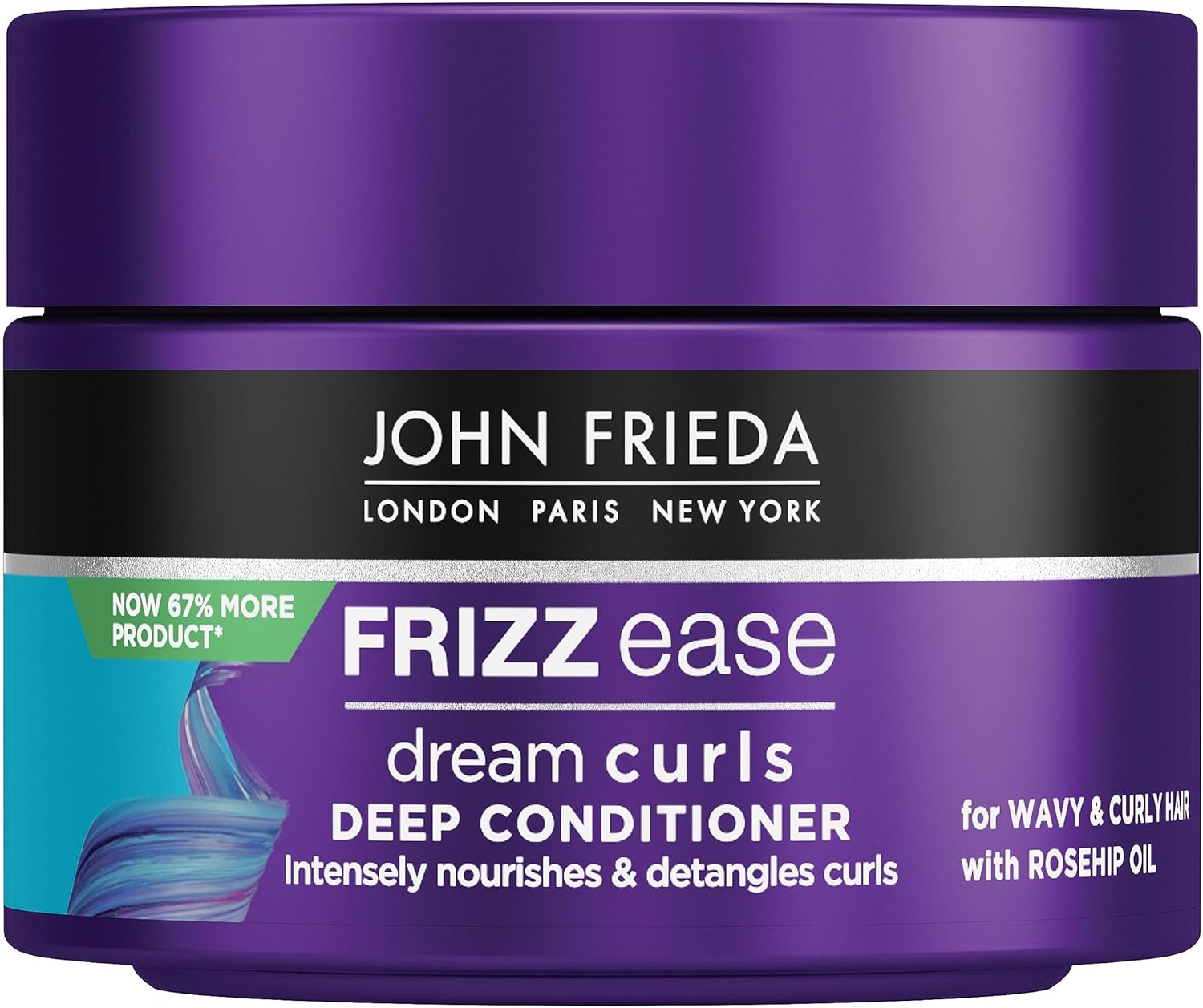 John Frieda Frizz Ease Dream Curls Deep Conditioner 250Ml, Intensively Nourishing Hair Mask For For Naturally Wavy And Curly Hair
