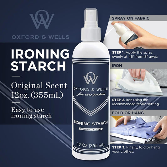 Oxford & Wells 12-Ounce Premium Ironing Non-Aerosol Spray Starch, Pack of 3