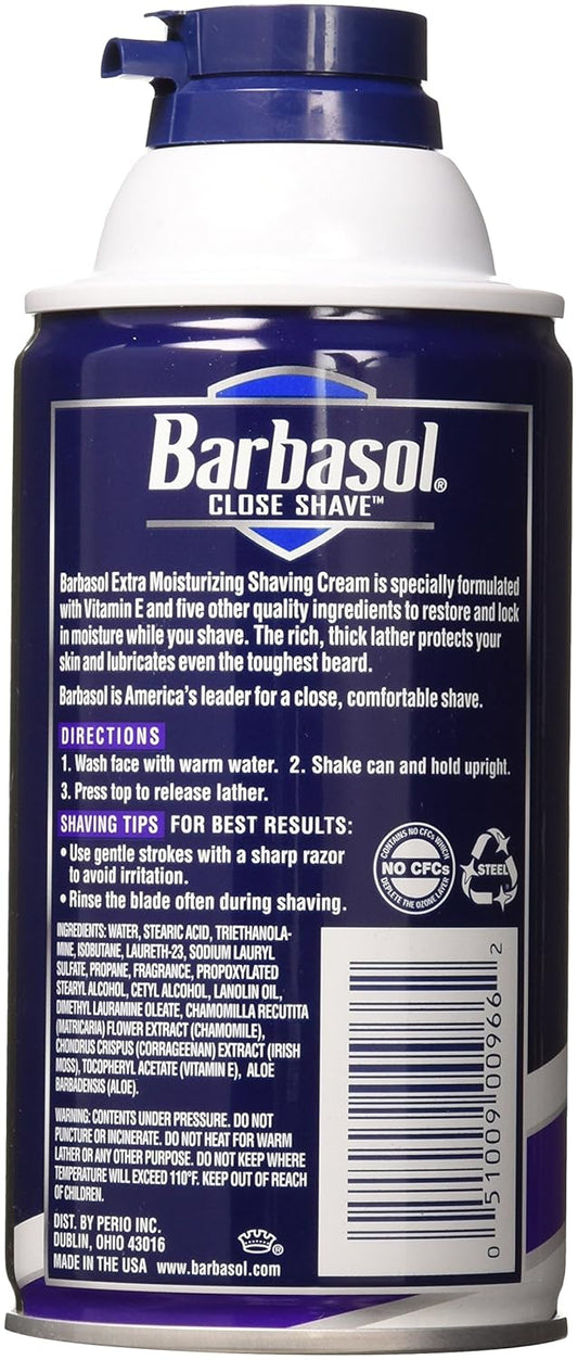 Barbasol Extra Moisturizing With Vitamin E Shaving Cream, 10 Oz., 2 Piece