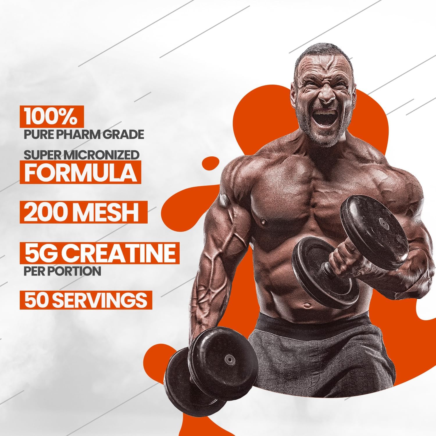 Olimp Born In The Gym Creatine Powder 8.82 Oz (50 Servings) Pure Creatine Monohydrate Powder In Micronised Quality - Optimal High Dose : Health & Household