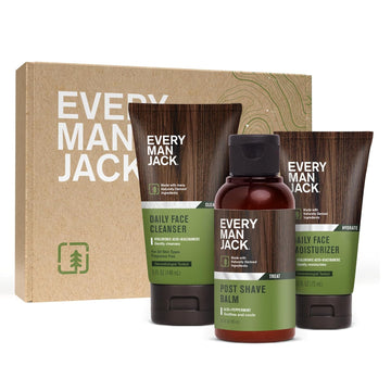 Every Man Jack Daily Post Shave Set -Three Full-Size, Fragrance Free Skin Care Essentials For A Complete Routine - Face Wash, Face Lotion, Post Shave Balm