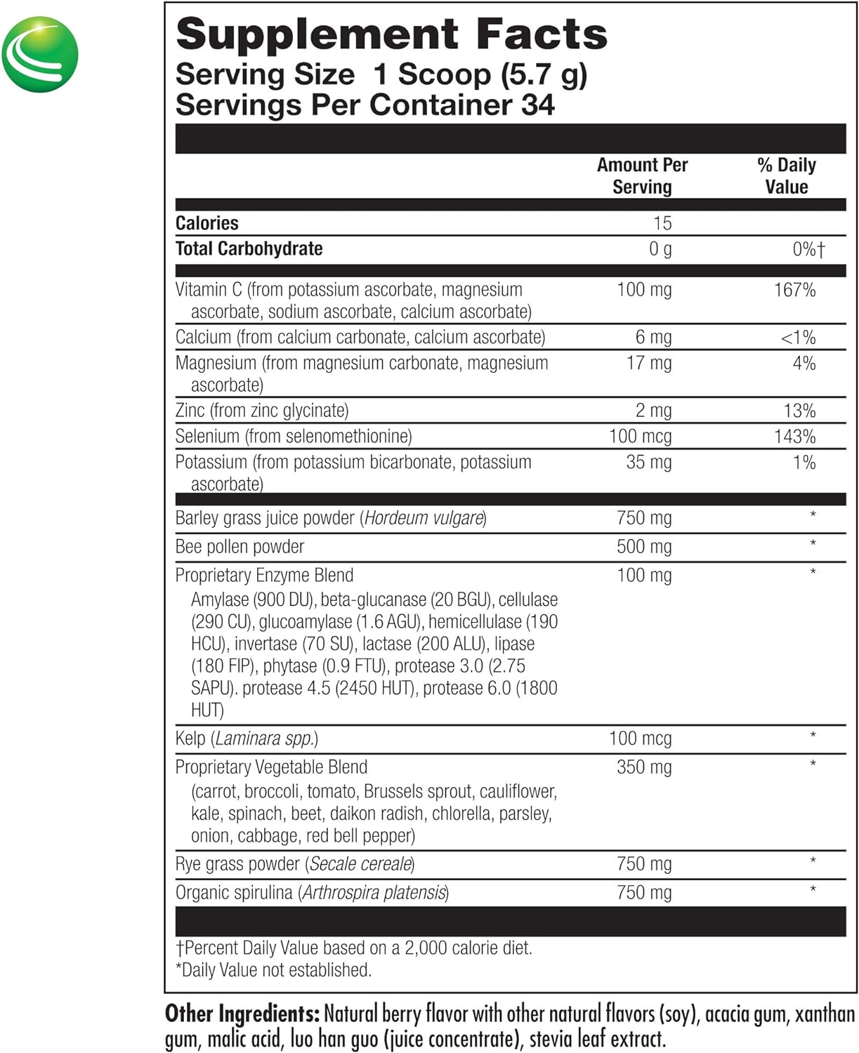 Nutra BioGenesis - Ultra Greens pH - Superfood Powder Dietary Supplement with Organic Spirulina, Kelp, Enzymes and Minerals - 6.8 Ounce : Health & Household