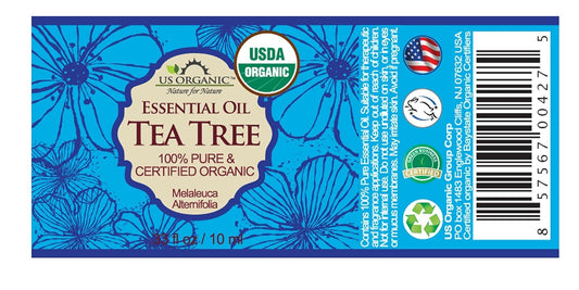 US Organic 100% Pure Tea Tree Essential Oil - USDA Certified Organic, Steam Distilled, Sourced from South Africa, Undiluted, Non-GMO (10 ml (Pack of 1))