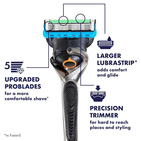 Gillette Proglide Razor For Men, Handle + 2 Blade Refills