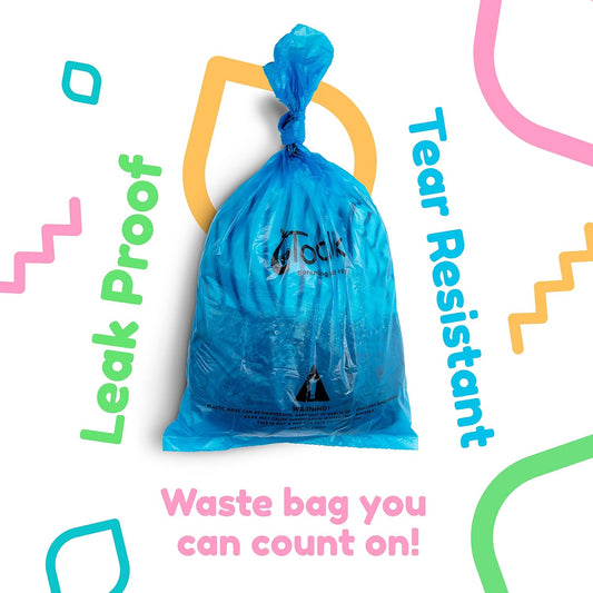 Toolik Diaper Bag Dispenser Refills Disposable Unscented Waste Bags (8 Rolls - 120 Bags)