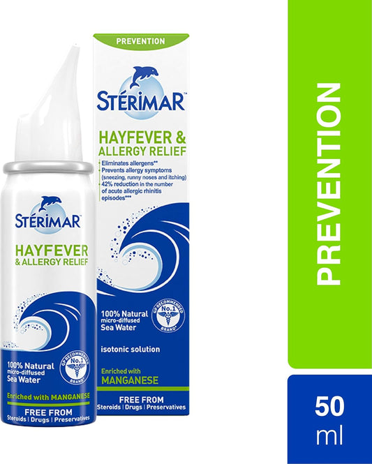 Sterimar Hayfever & Allergy Relief, Nasal Spray, 100% Natural Sea Water, 50 Ml
