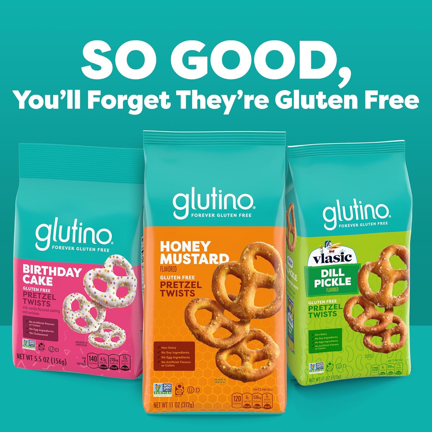 Glutino Gluten Free Honey Mustard Pretzel Twists, Gluten Free Snacks, 14.1 Oz