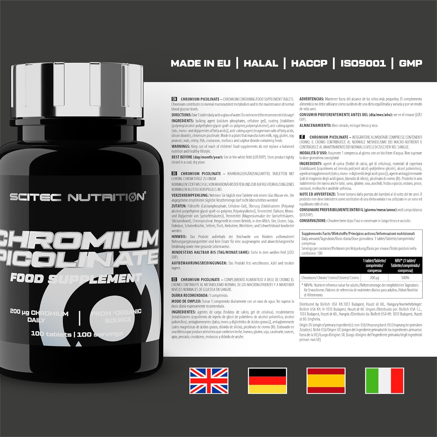 Scitec Nutrition Chromium Picolinate - Essential Mineral for Macronutrient Metabolism and Healthy Blood Glucose - Yeast-Free Vegetarian Formula - Science-Backed Support, 100 Tablets : Amazon.co.uk: Health & Personal Care