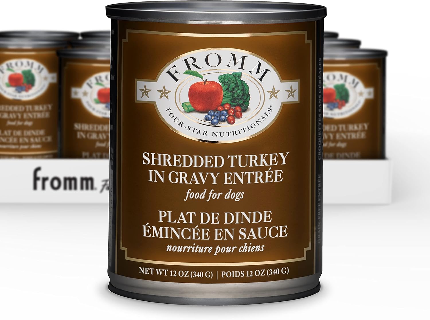 Fromm Four-Star Nutritionals Shredded Turkey In Gravy Entrée Dog Food - Premium Wet Dog Food - Turkey Recipe - Case Of (12) 12 Oz Cans