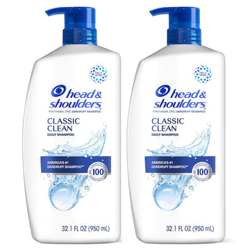 Head & Shoulders Dandruff Shampoo, Anti-Dandruff Treatment, Classic Clean For Daily Use, Paraben Free, 32.1 Fl Oz, Twin Pack