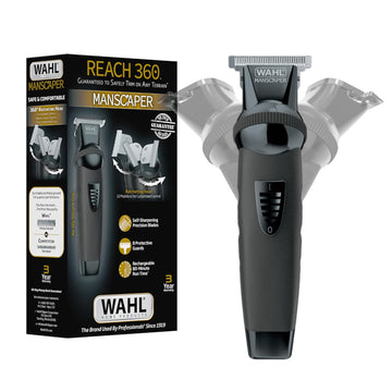 Wahl Manscaper® Reach 360 Ratchet Head Cordless Body And Beard Trimmer For Men With No-Slip Grip For Precise Control During Face, Body, And Manscape Grooming – Model 3025951