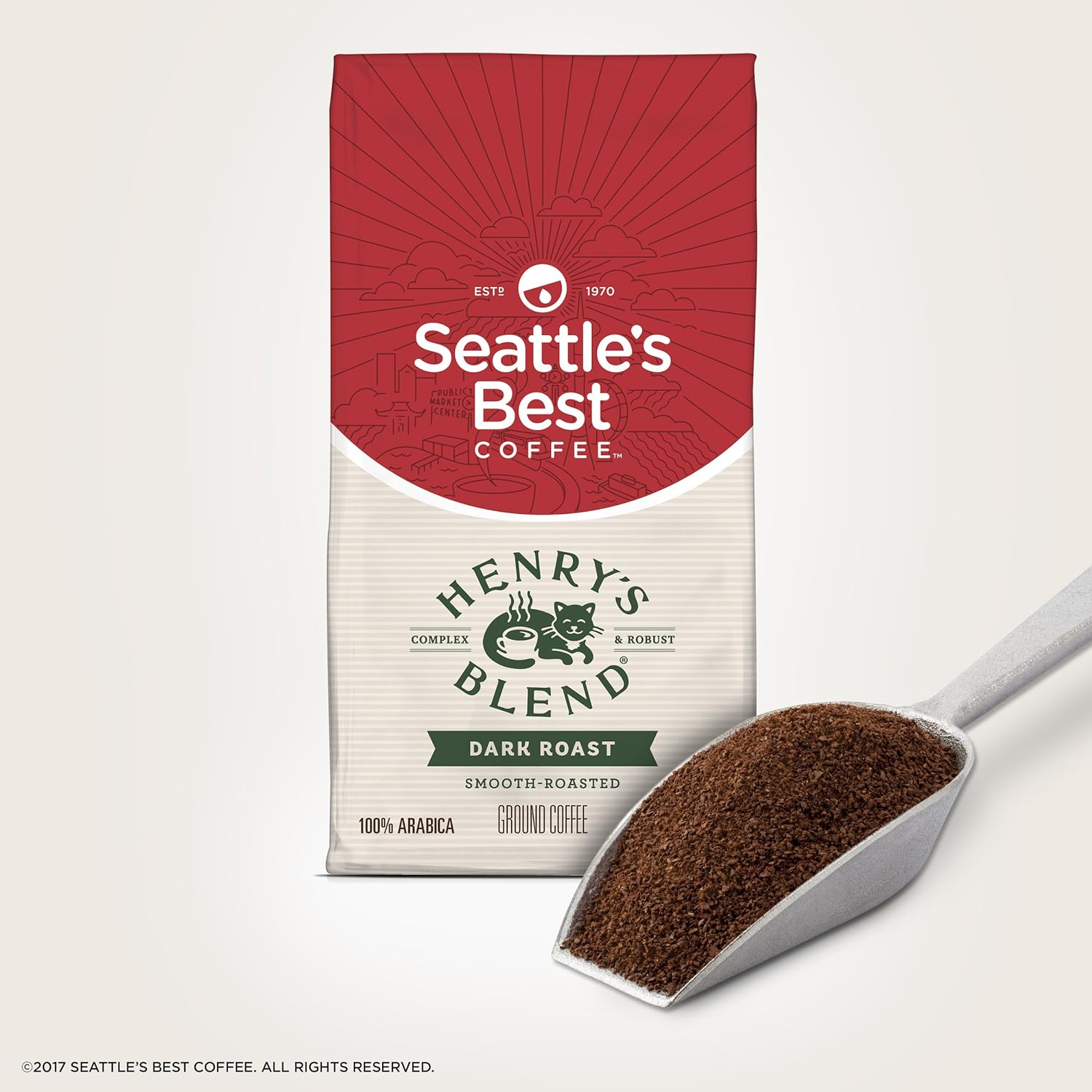 Seattle's Best Coffee Henry's Blend Dark Roast Ground Coffee, 12 Ounce (Pack of 1) : Grocery & Gourmet Food