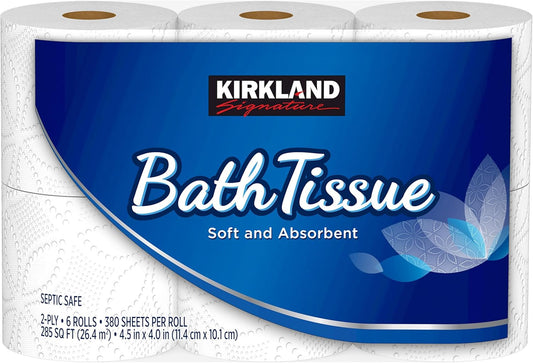 Kirkland Signature Bath Tissue, 2-Ply, 380 Sheets, 30 Rolls