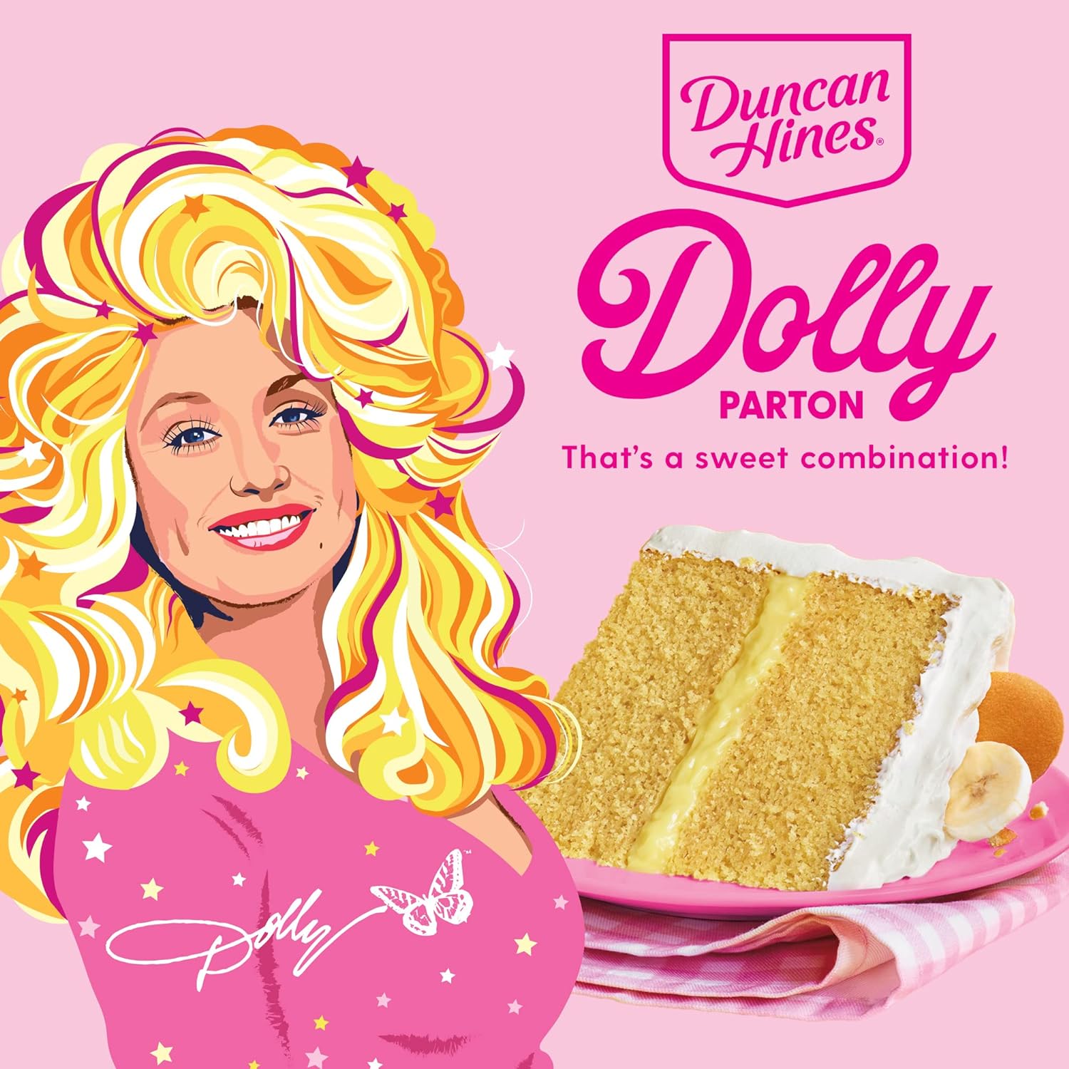 Duncan Hines Dolly Parton's Favorite Southern-Style Banana Flavored Cake Mix, 15.25 oz. : Grocery & Gourmet Food