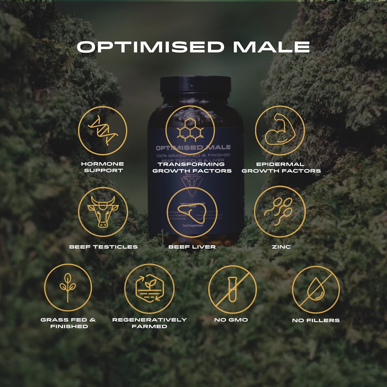 APE Nutrition Optimised Male | Grass-Fed Beef Testicles & Liver Men’s Supplements | Boost Male Vitality, Energy & Testosterone | Gym Supplements for Men | 180 Capsules : Amazon.co.uk: Health & Personal Care