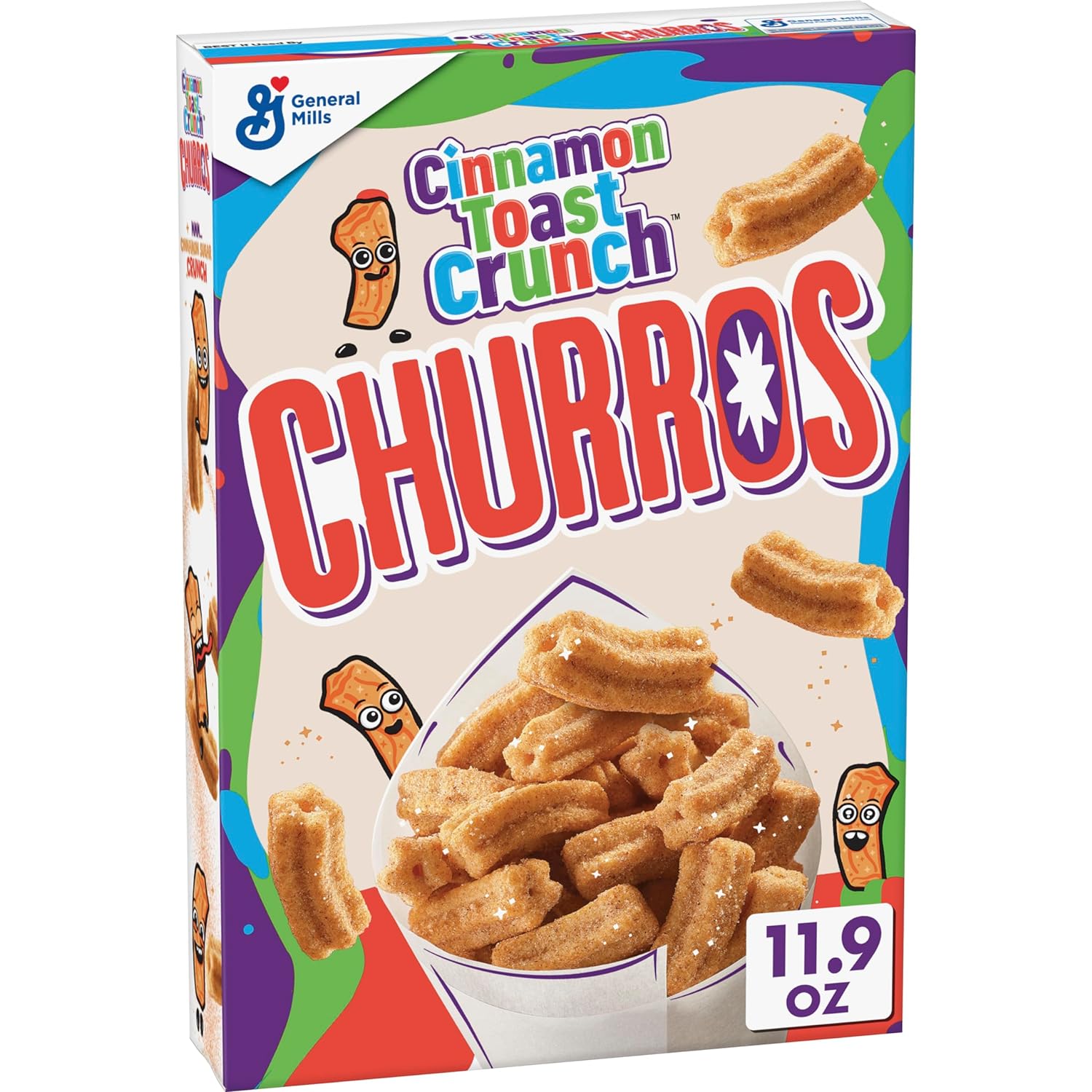 Churros Cinnamon Toast Crunch Breakfast Cereal, 11.9 OZ Cereal Box