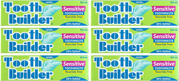 Squigle Tooth Builder SLS Free Toothpaste (Stops Tooth Sensitivity) Prevents Canker Sores, Cavities, Perioral Dermatitis, Bad Breath, Chapped Lips - 6 Pack