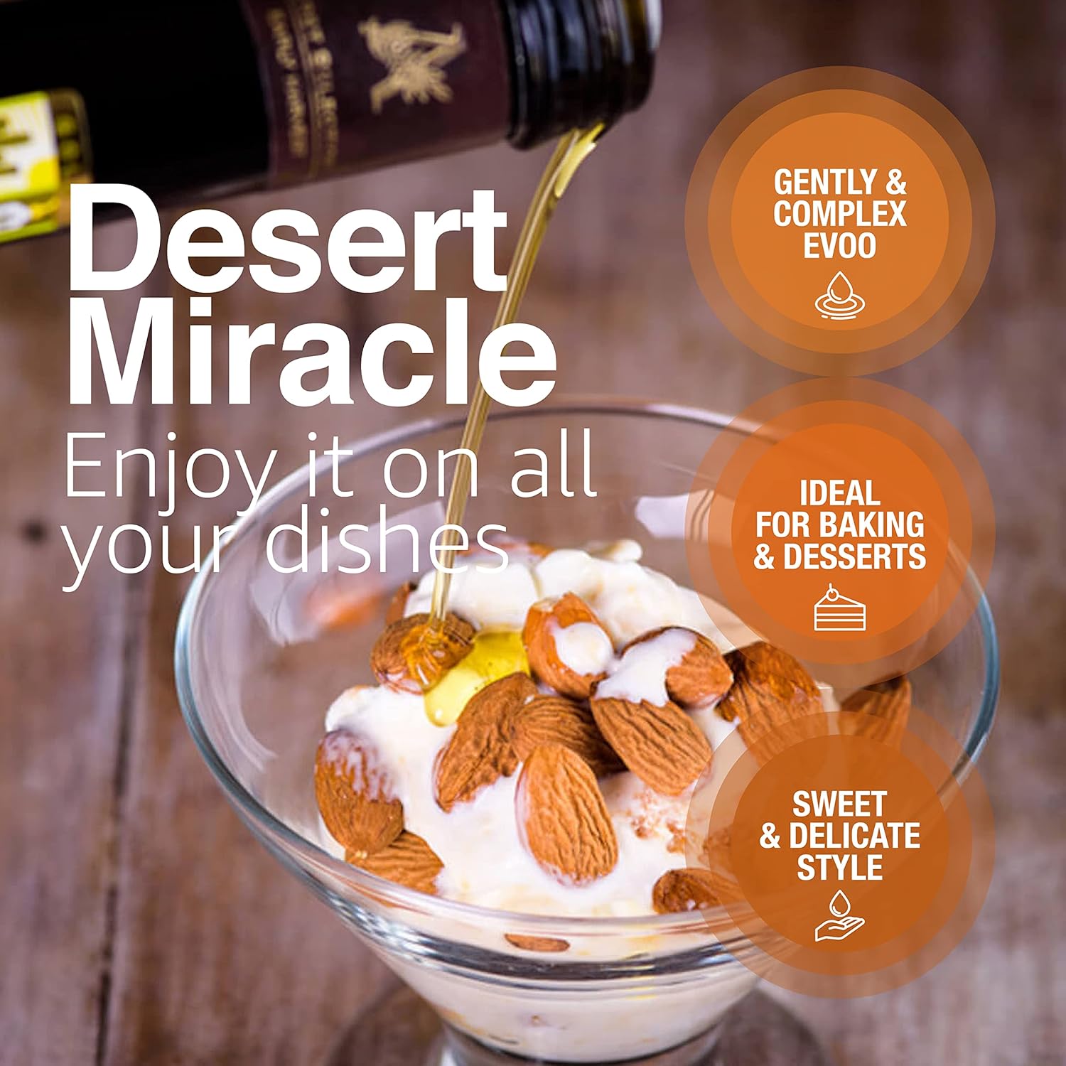 Desert Miracle Cold Pressed Polyphenol Rich Moroccan Olive Oil, Extra Virgin Olive Oil With High Polyphenols, Organic, First Cold Pressed Evoo From Morocco, 17 Fl Oz : Grocery & Gourmet Food