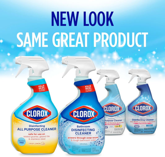 Clorox Disinfecting All-Purpose Cleaner 32 Oz And Disinfecting Bathroom Cleaner, Household Essentials, 30 Oz, Pack Of 3