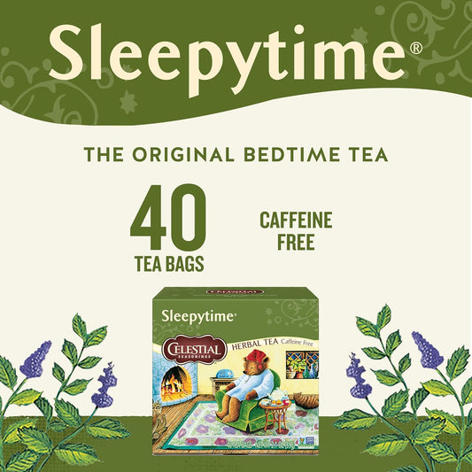 Celestial Seasonings Sleepytime Herbal Tea, Caffeine Free, 40 Tea Bags Box, (Pack Of 6)