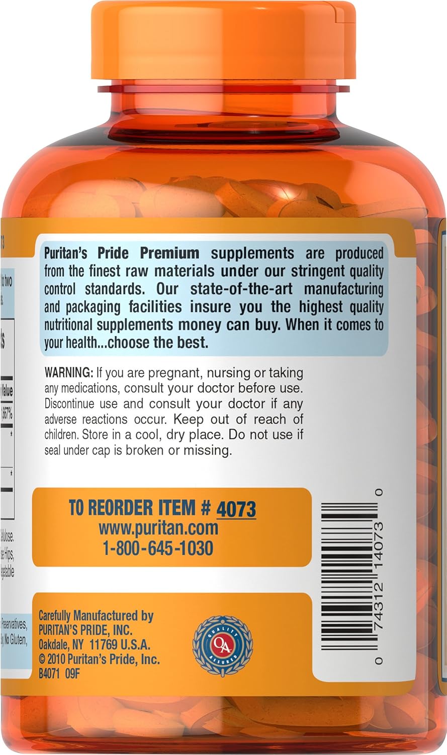 Puritan's Pride Vitamin C 1000mg with Rose Hips for Immune Supports by Puritan's Pride to Support a Healthy Immune System 250 Caplets : Health & Household