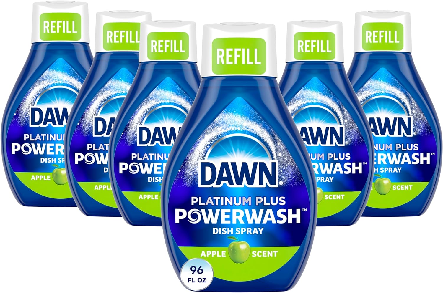 Dawn Platinum Powerwash Dish Spray, Dish Soap Cleaning Spray, Apple Scent Refill, 16 Fl Oz (Pack Of 6) (Packaging May Vary), Dish Soap Spray
