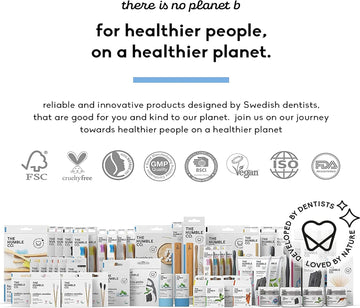 The Humble Co. - Bamboo Interdental Brush - Size 2-0,5 Mm - Developed By Dentists - Designed In Sweden - Sustainable & Reusable - Vegan & Cruelty-Free - Eco-Friendly Packaging - 8P