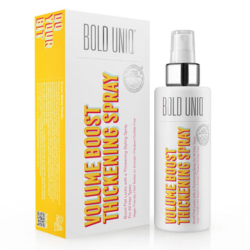 Bold Uniq Volumizing Hair Thickening Spray - 175 Ml, Adds Texture & Body, For Fine, Flat & Thin Hair, Volume Products For Women & Men, Light Weight & Non Stick