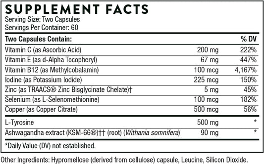 Thorne Thyrocsin - Thyroid Cofactors For Thyroid Function Support - 120 Capsules