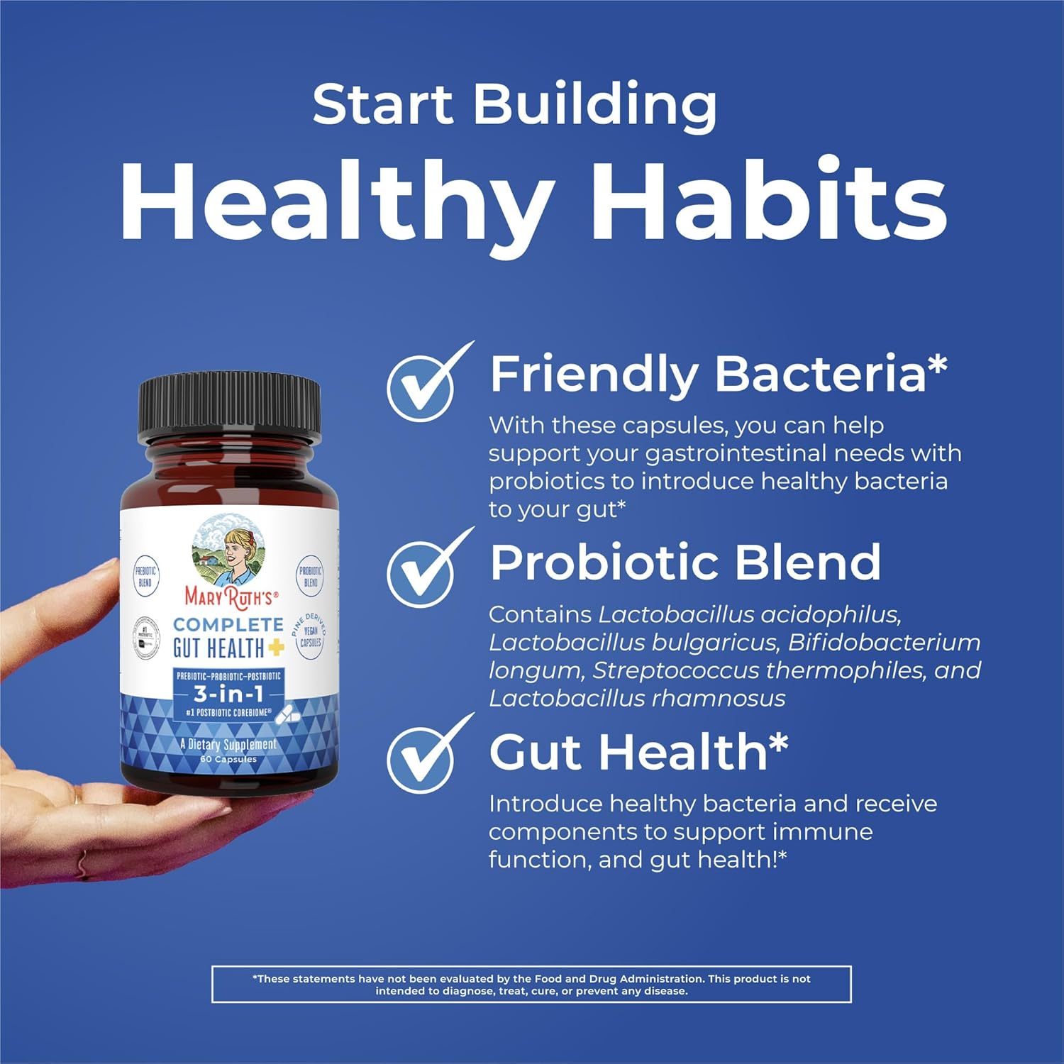 Maryruth'S Complete Gut Health+ Capsules | 5 Probiotic Blend | Butyrate | Corebiome® | Vegan Gut Support | Support Gastrointestinal Health & Microbiome | 2 Capsules Daily | 30 Servings : Health & Household