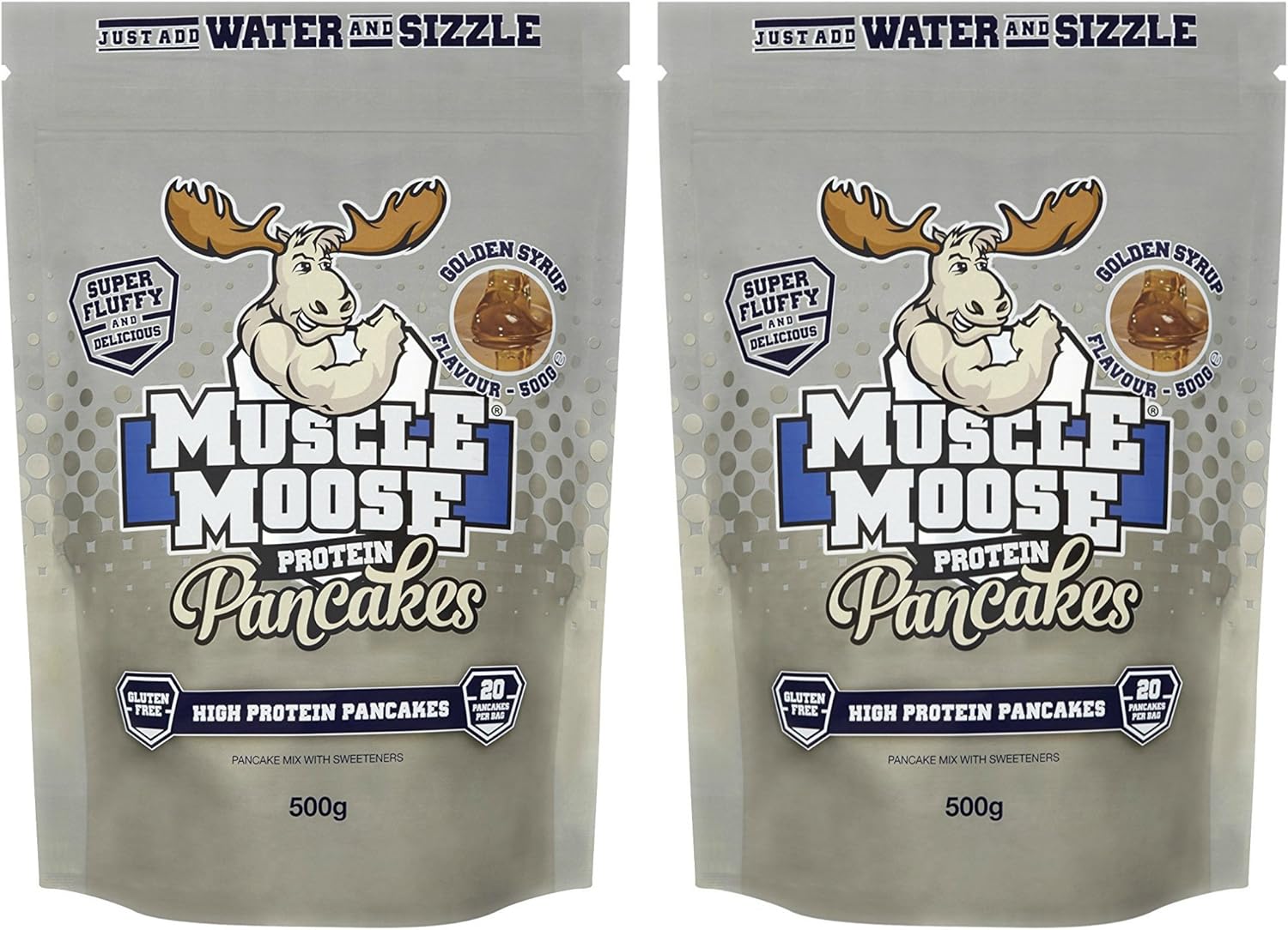 Muscle Moose - Protein Pancakes 2X 500G Packs (Golden Syrup Flavour)