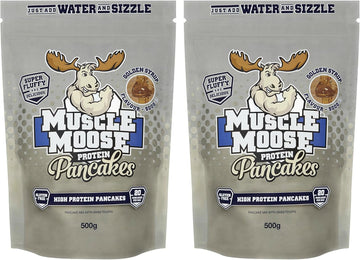 Muscle Moose - Protein Pancakes 2X 500G Packs (Golden Syrup Flavour)