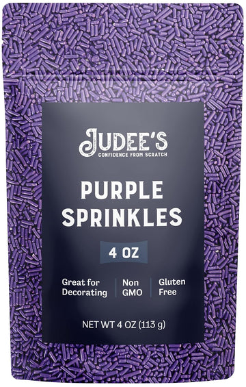 Judee's Purple Sprinkles 4 oz - Gluten-Free and Nut-Free - Brighten Up Your Baked Goods - Great for Cookie and Cake Decoration - Use for Baking and as Dessert and Ice Cream Toppings