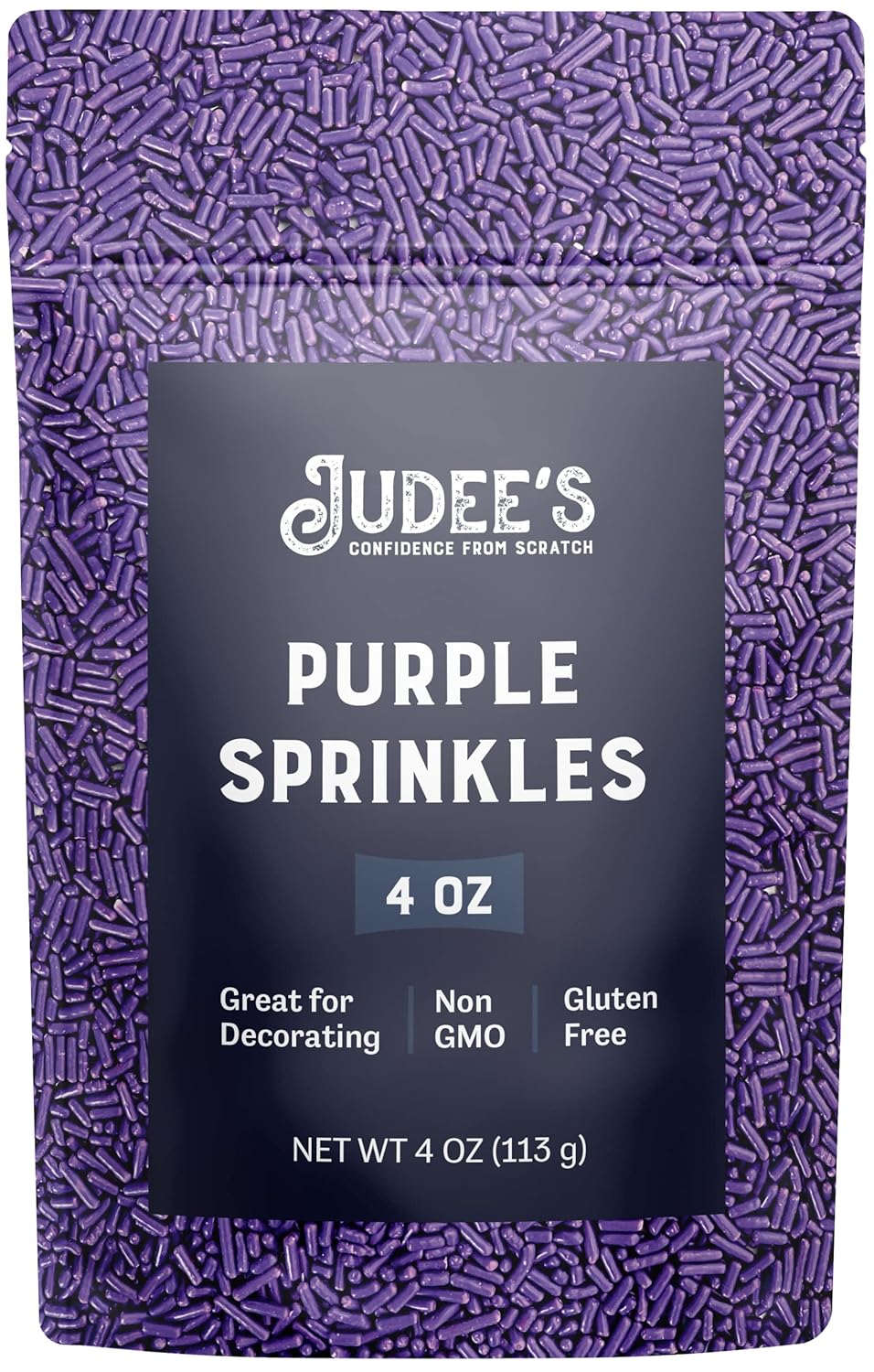 Judee'S Purple Sprinkles 4 Oz - Gluten-Free And Nut-Free - Brighten Up Your Baked Goods - Great For Cookie And Cake Decoration - Use For Baking And As Dessert And Ice Cream Toppings