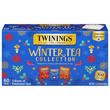 Twinings Winter Tea Collection, Limited Edition Holiday Gift Box, 20 Count (Pack Of 3), Includes Christmas Tea, Winter Spice, And Gingerbread Joy, Enjoy Hot Or Iced