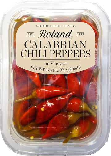 Roland Foods Calabrian Chili Peppers in Vinegar, Specialty Imported Food, 17.5-Ounce Package