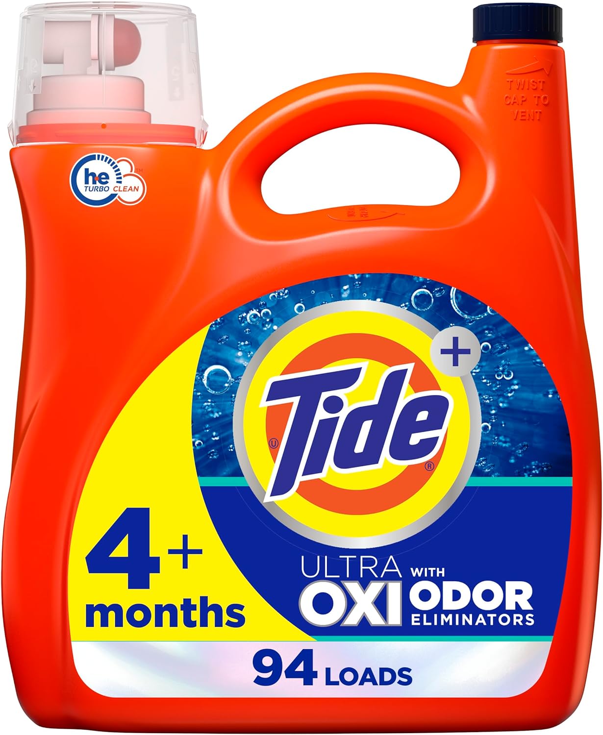Tide Ultra Oxi With Odor Eliminators Liquid Laundry Detergent Soap, He Compatible, 94 Loads, 132 Fl Oz