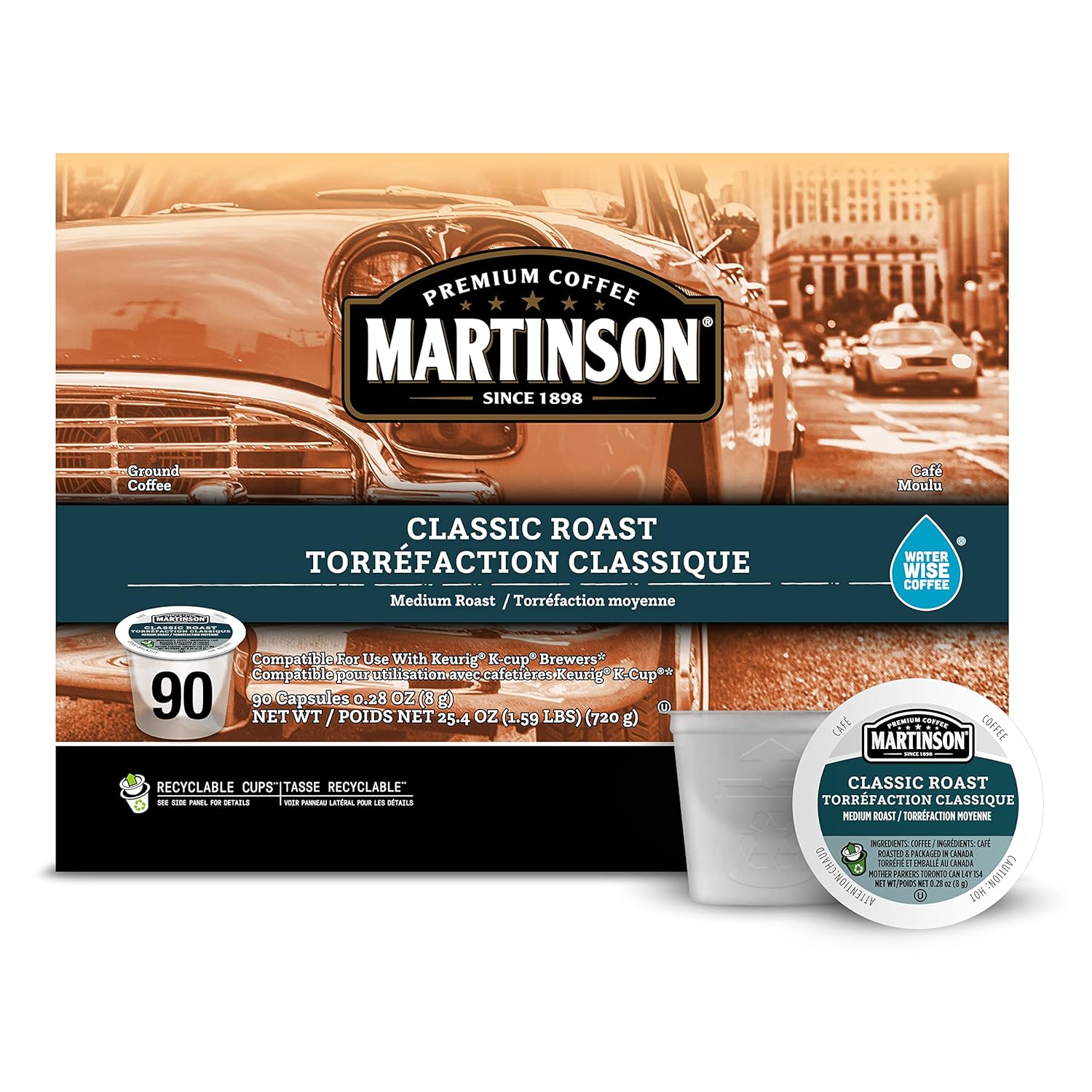 Martinson Classic Medium Roast Coffee, Keurig K-Cup Brewer Compatible Pods, 90 Count (Pack Of 1)