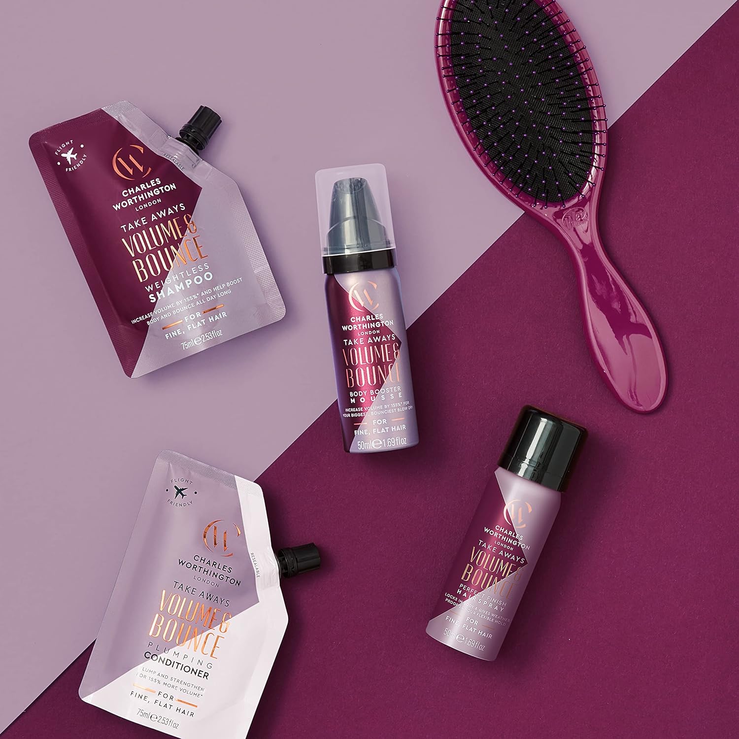 Charles Worthington Volume and Bounce Perfect Finish Hairspray Takeaway : Amazon.co.uk: Beauty